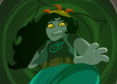 Serpaz after being pushed into her entry portal by Edolon